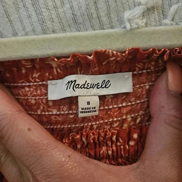 Madewell Lucie Smocked Peplum Top in Piazza Floral - Picture 2 of 5